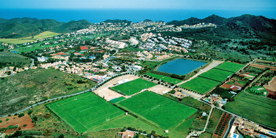 Aerial view of the football centre