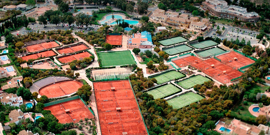 Aerial view of the tennis centre